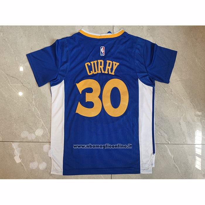 Maglia Manica Corta Golden State Warriors Icon Curry No 30 Blu
